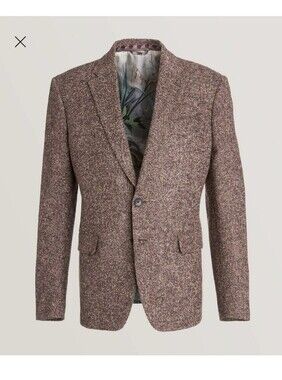 Etro Men's Textured Brown Wool Blend Tweed Sport Jacket Full Lining_1